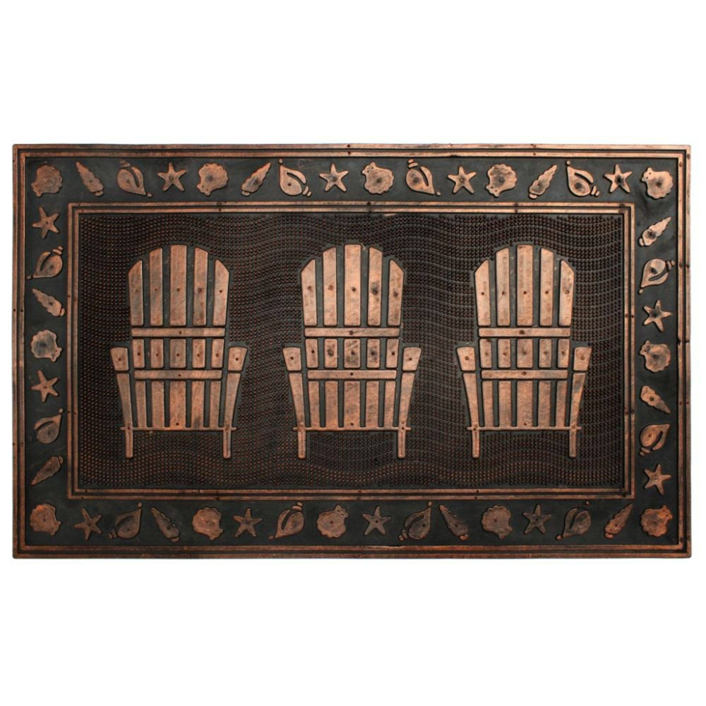 1'6"" x 2'6"" Molded Adirondack Chair Rubber Doormat Black/Gold - Raj | Target
