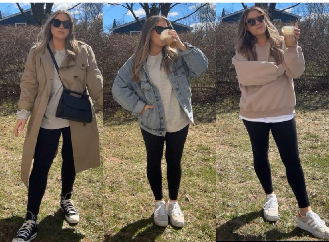 Jean jacket is hazeltide.com

Amazon Sweatshirt colors: coffee grey & grey

Amazon Leggings 7/8 length ( im 5’3) 

Adidas gazelle bold size down half size

Chuck 70 Converse true to size 

#LTKmidsize #LTKfindsunder50

#LTKSeasonal