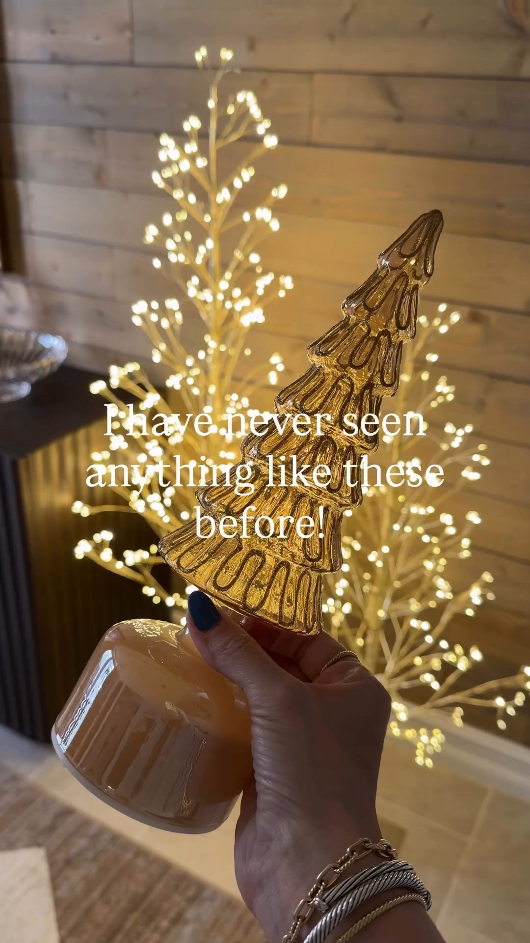 I’m obsessed!!! I have never seen anything like these before!!! These glass Christmas tree twinkle, rotate, and they even have a timer function✨

#LTKSeasonal #LTKHome #LTKFindsUnder50