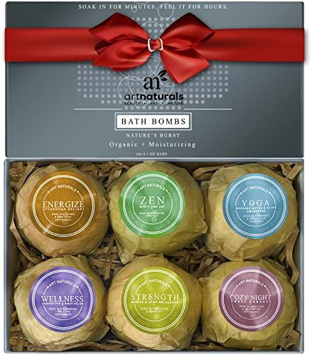 ArtNaturals Bath Bombs Gift Set - 6 Bubble Bath Bomb Fizzies - w/ Essential Oils, Shea & Cocoa Bu... | Amazon (US)