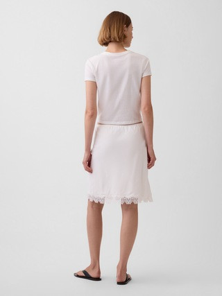 Linen-Blend Lace-Trim Skirt | Gap (US)