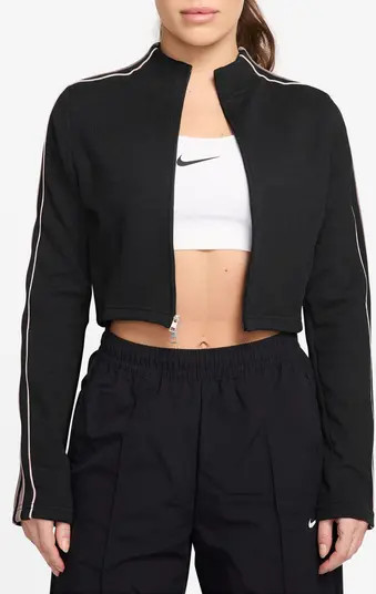 Nike x Naomi Osaka Rib Knit Zip Crop Jacket | Nordstrom | Nordstrom