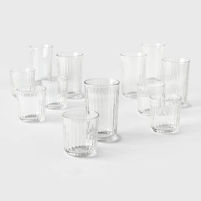 12pc Glass Saybrook Double Old Fashion and Highball Glasses Set - Threshold™ | Target