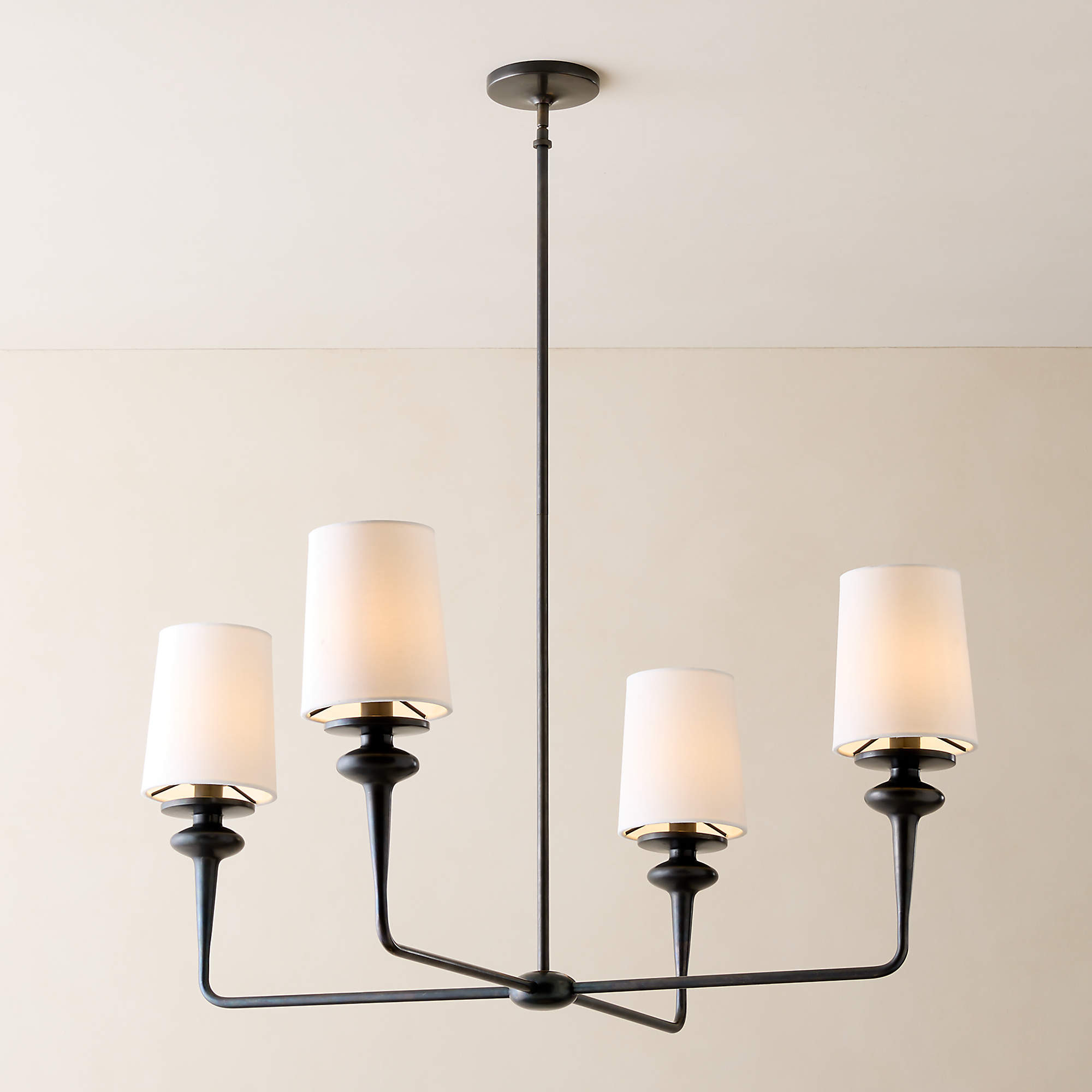 Lorent 4-Light Blackened Brass Pendant Light | CB2 | CB2