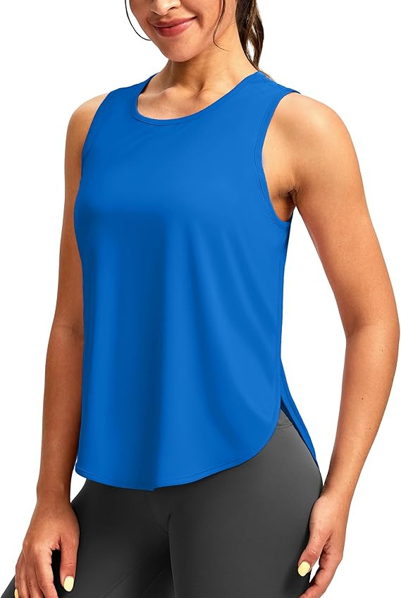 Soothfeel Women's Workout Tank Tops Racerback Sleeveless Running Tennis Shirt Loose Fit Sports Gy... | Amazon (US)