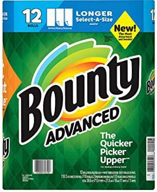 Bounty Advanced Select-A-Size Paper Towels - White - 12 Rolls 117 Sheets each roll | Amazon (US)