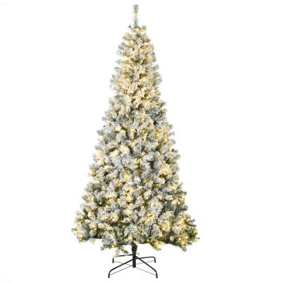 7.5Ft Tall Prelit Artificial Christmas Tree Holiday Décor With 1188 Snow Flocked Branches, 500 Warm White LED Lights, Auto Open | Wayfair North America