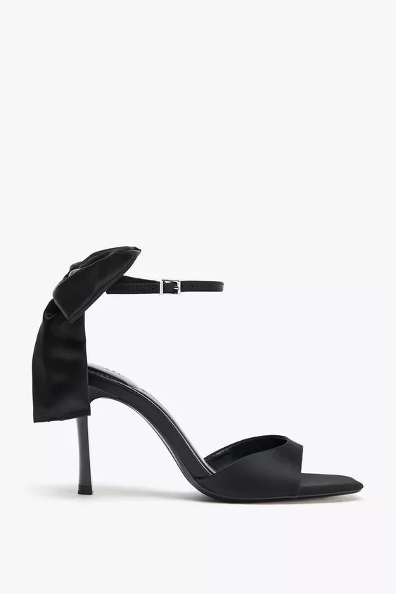 MAXI BOW HEELED SANDALS | Zara US