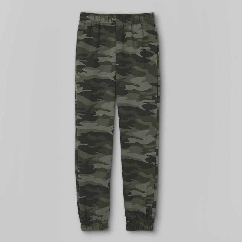 Women's High-Rise Fleece Sweatpants - Wild Fable™ Green Camo | Target