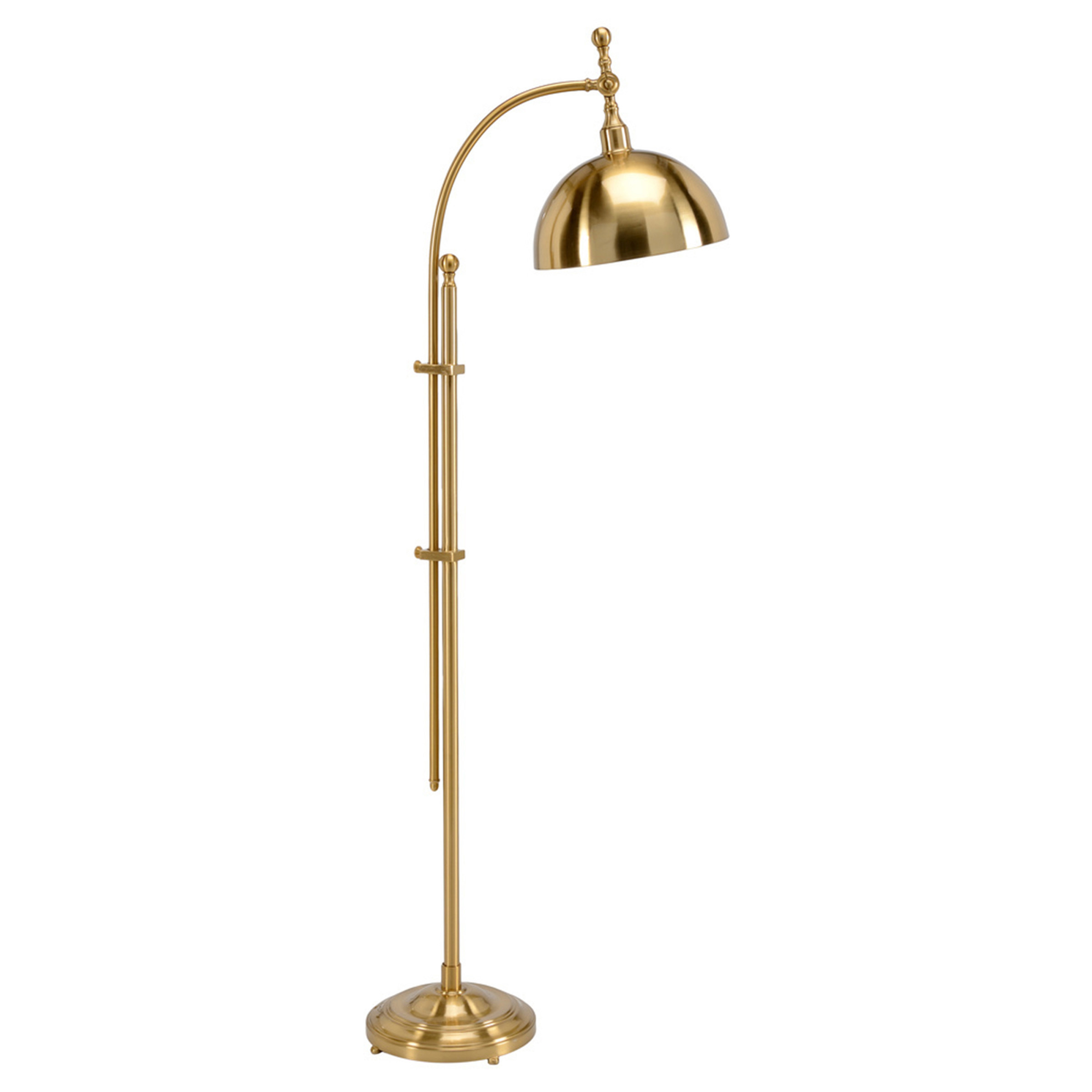Chelsea House Berlin Mid Century Modern Antique Brass Arched Floor Lamp | Kathy Kuo Home