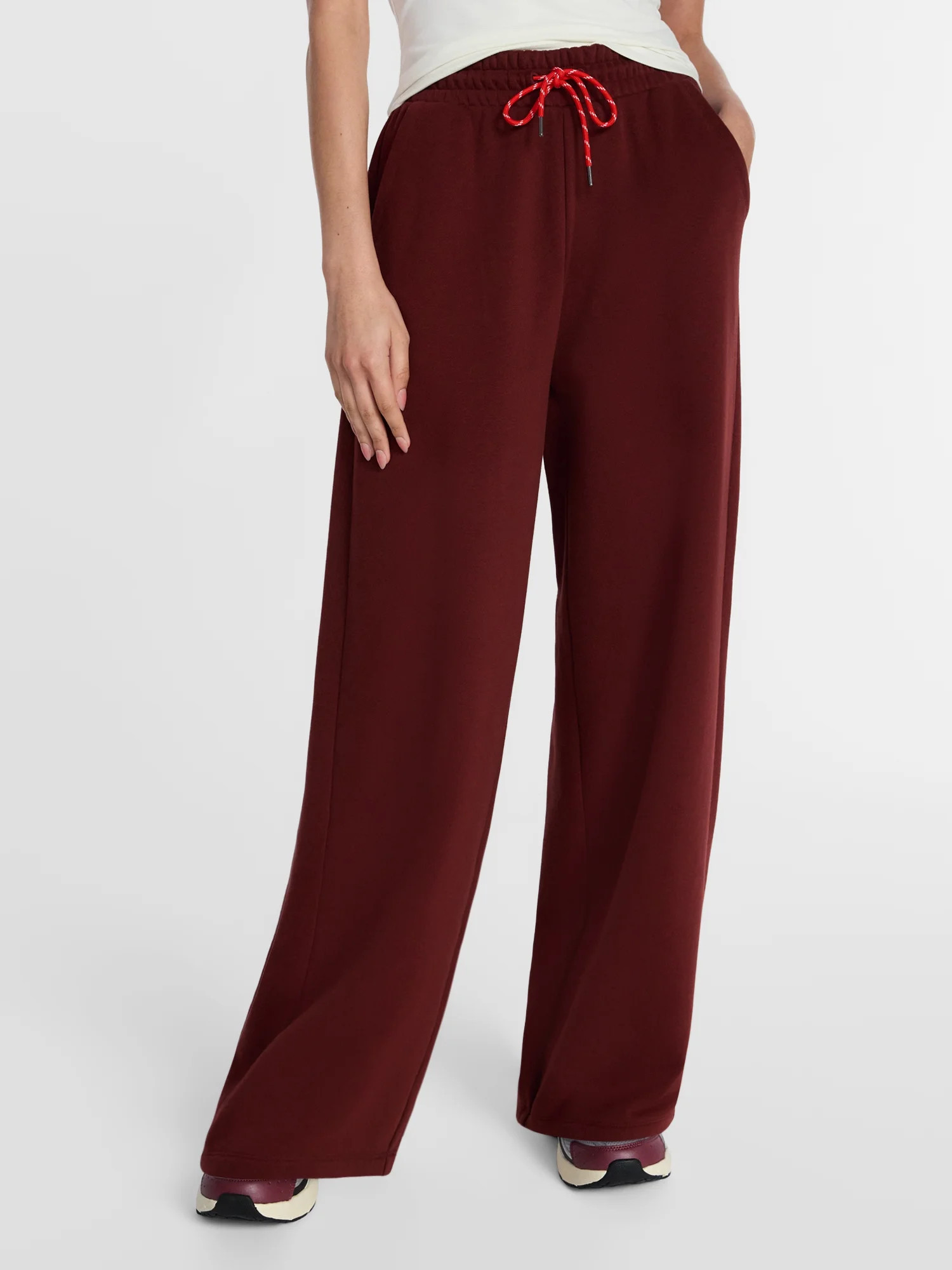 Athletic Works Women's Wide Leg Fleece Pants, 30'' Inseam, Sizes XS-XXXL | Walmart (US)