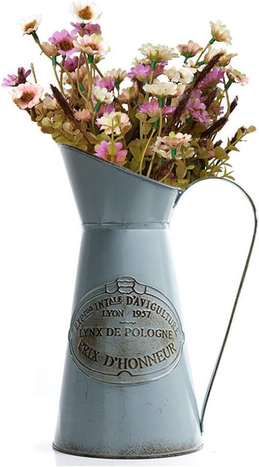 Yoillione French Pitcher Vase, Vintage Pitcher Vase, Metal Farmhouse Pitcher Vase, Decorative Jug... | Amazon (US)