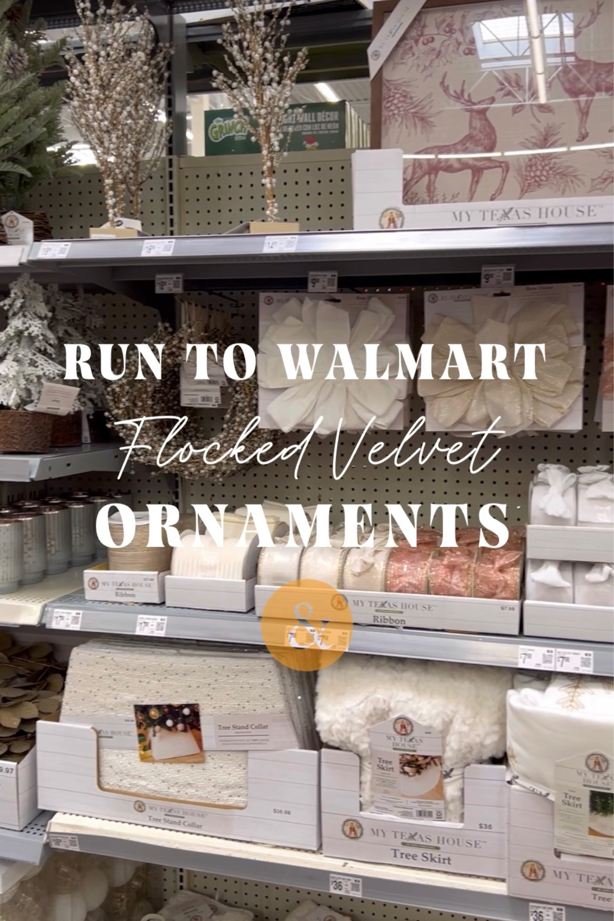 Walmart Christmas Flocked Velvet Ornaments 🎄