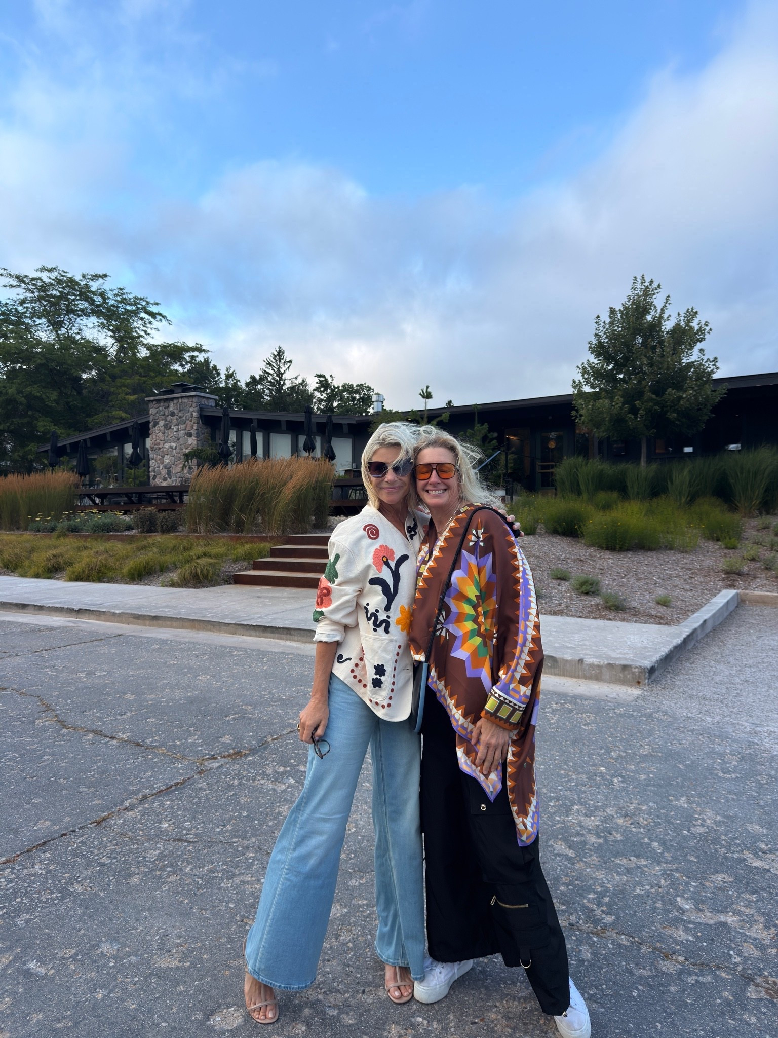 This was our night at the Otis Hotel in Harbor Springs.  I was so happy to have on jeans and a jacket 🤪. The bff has on a balloon kind of pants with a gorgeous silk top. This photo does t do eith of us our our outfits justice 🥴

#LTKootd #LTKOver40 #LTKTravel