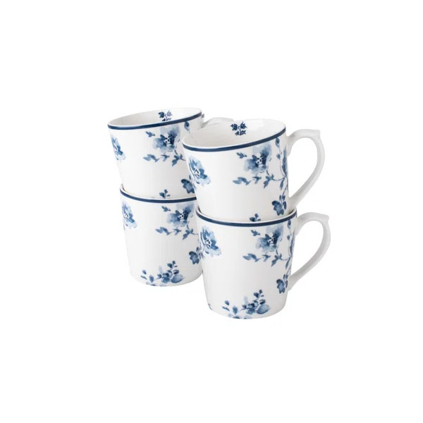 Set/4 Mugs 17 Oz China Rose In Giftbox | Wayfair North America