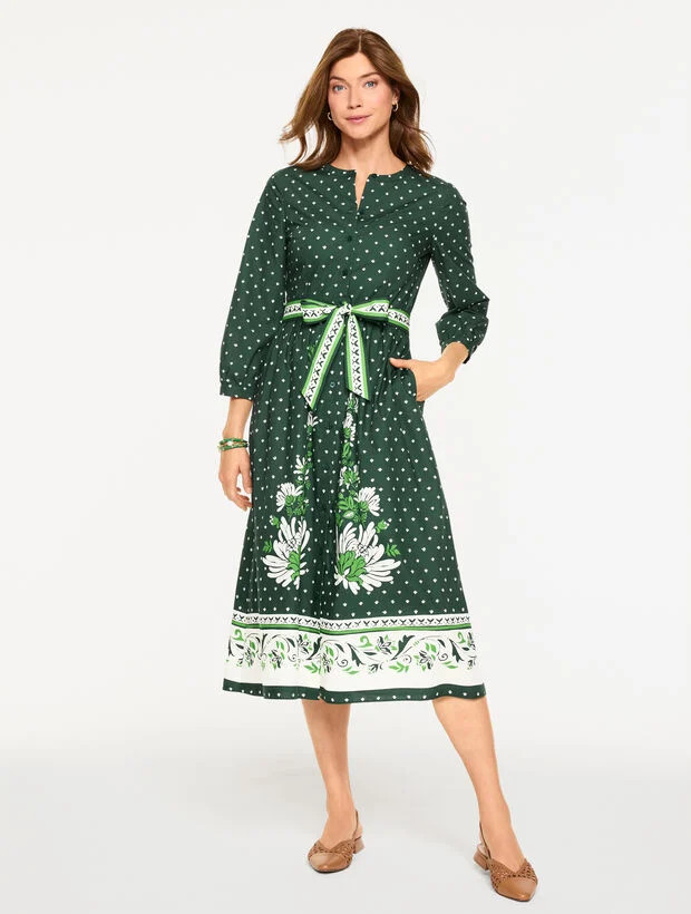 Modern Poplin Shirtdress - Foulard Floral | Talbots