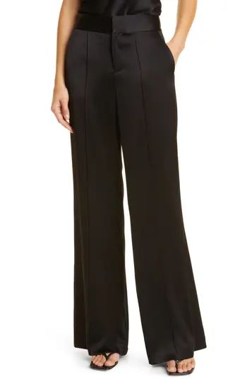 Alice + Olivia Dylan Wide Leg Satin Pants | Nordstrom | Nordstrom