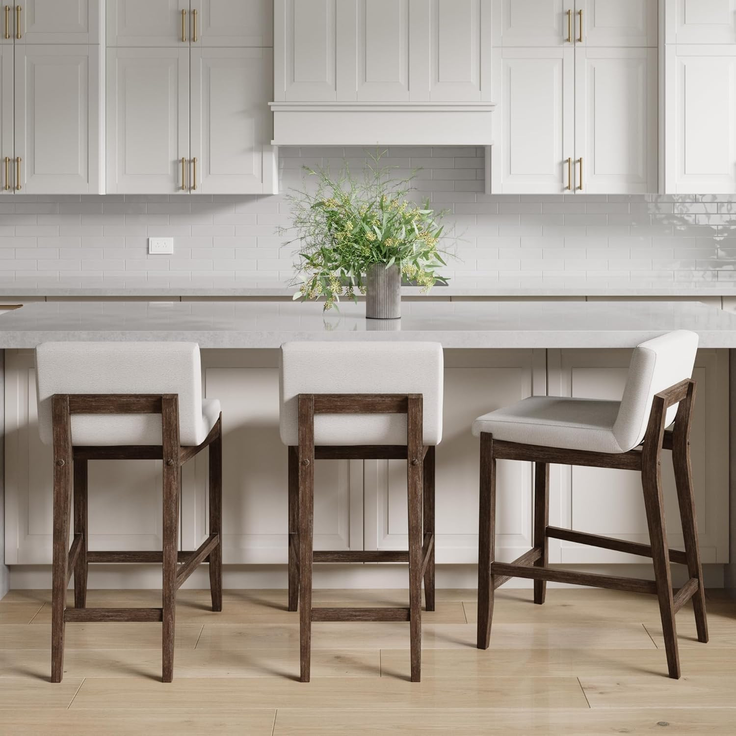 Nathan James Gracie Modern Counter Height Bar Stool with Back, Counter Stool Upholstered Chair wi... | Amazon (US)