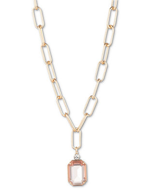 Gold-Tone Pavé & Color Stone Pendant Necklace, 16" + 3" extender | Macys (US)