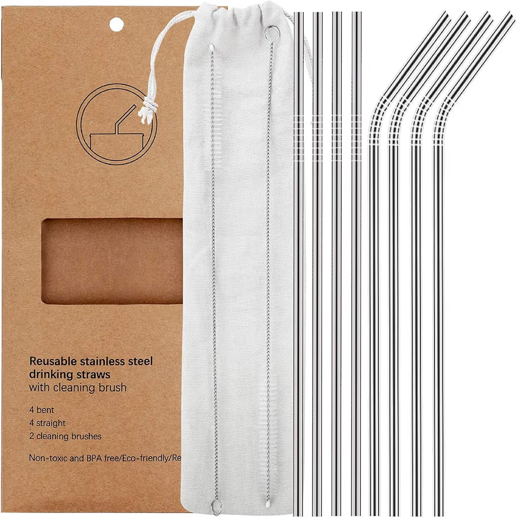 Yihong Reusable Metal Straws, Set of 8 | Amazon (US)