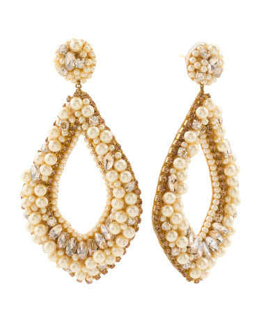 Handmade In India Pearl Statement Earrings | TJ Maxx