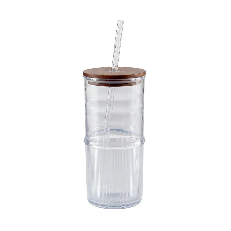 Better Homes & Gardens 22-Ounce Tritan Sipper Tumbler with Acacia Lid in Clear | Walmart (US)