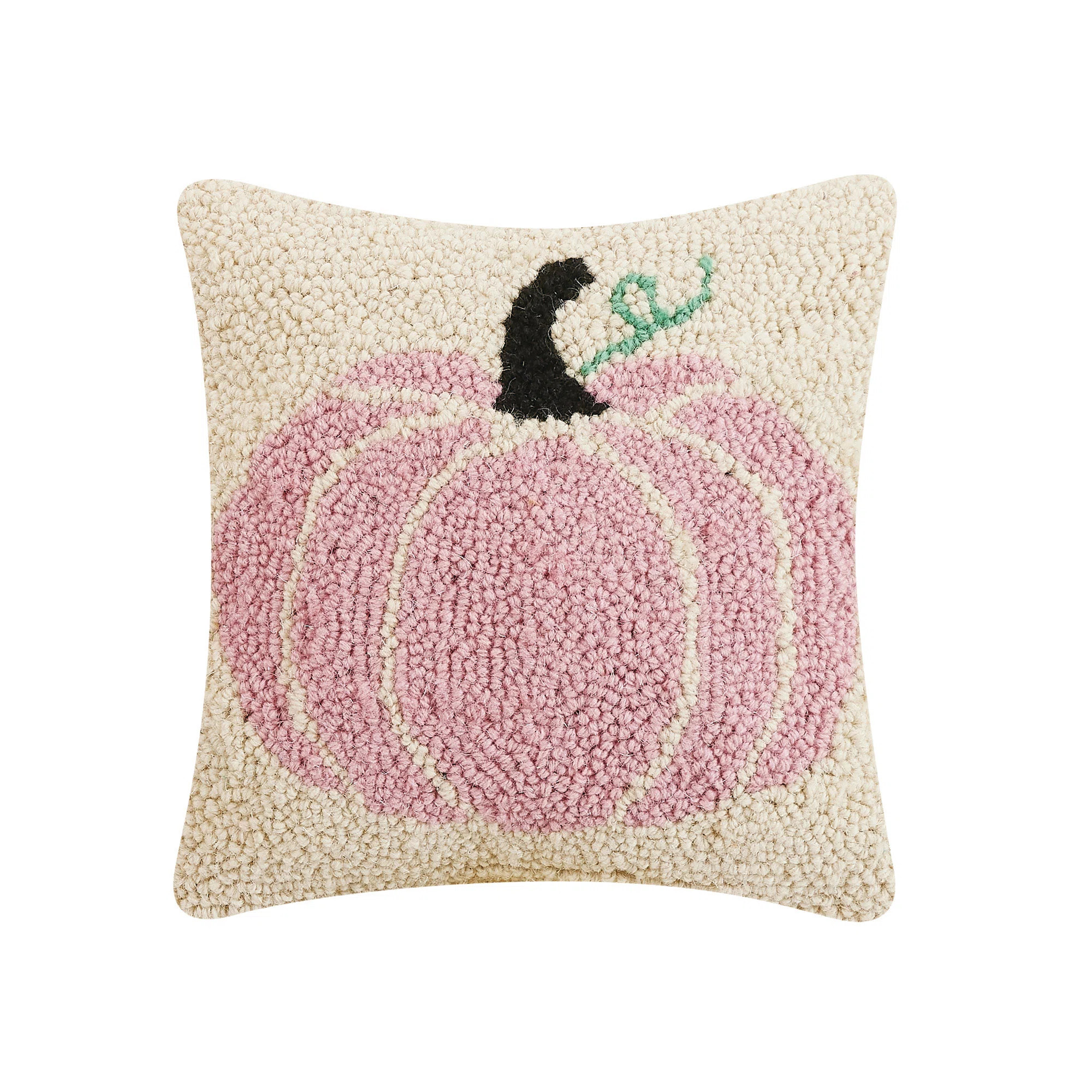 Pink Pumpkin Halloween Petite-Size Throw Pillow - 10" Square | Wayfair North America
