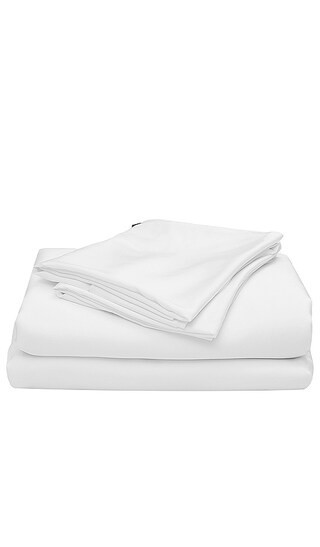 Ettitude Twin Sateen Solid Sheet Set in White. | Revolve Clothing (Global)