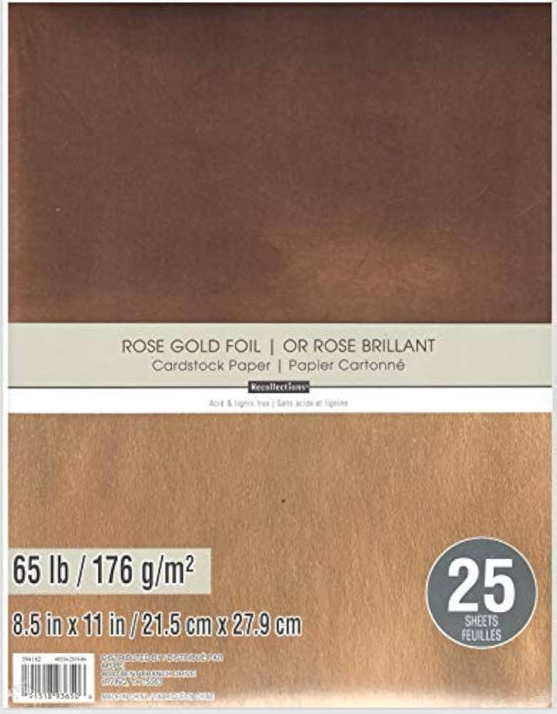 Recollections Rose Gold Foil 65lb Cardstock Paper (25 Sheets) | Amazon (US)