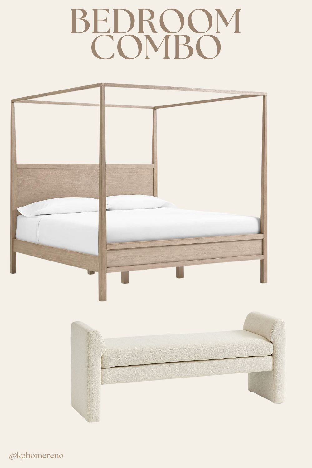 Best selling four post bed frame with complementary bedside bench. 

#LTKHome