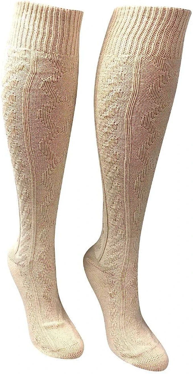 Love Sock Company - Women's Knee High Boot Cozy Casual Dress Socks Beige - Organic cotton - Ivory | Amazon (US)