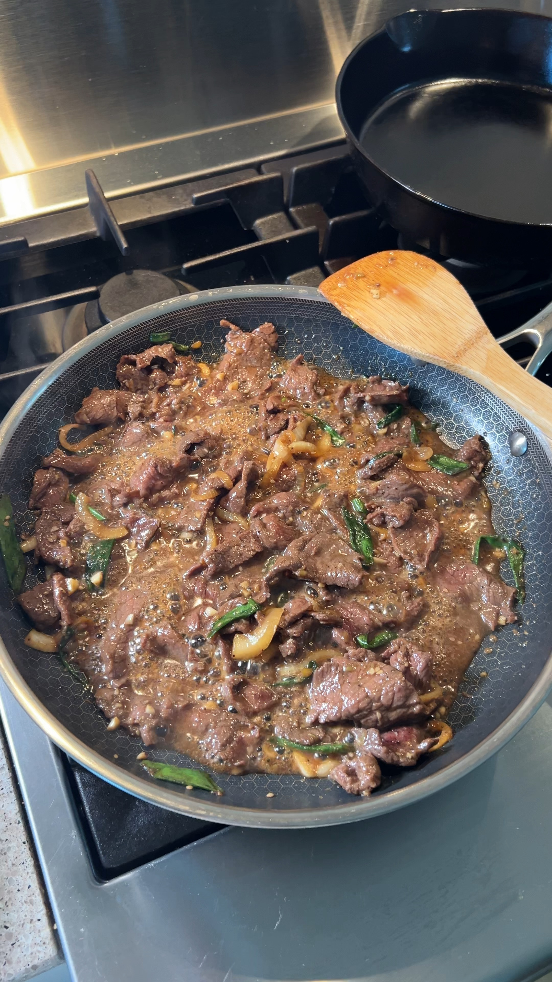 Making some bulgogi in my hexclad pan! Love these pans so much!! 

Non stick, luxury cooking pans

#LTKHome #LTKVideo #LTKParties