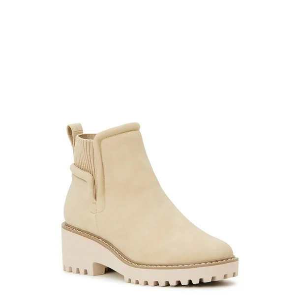Time and Tru Women's Rib Collar Lug Booties | Walmart (US)