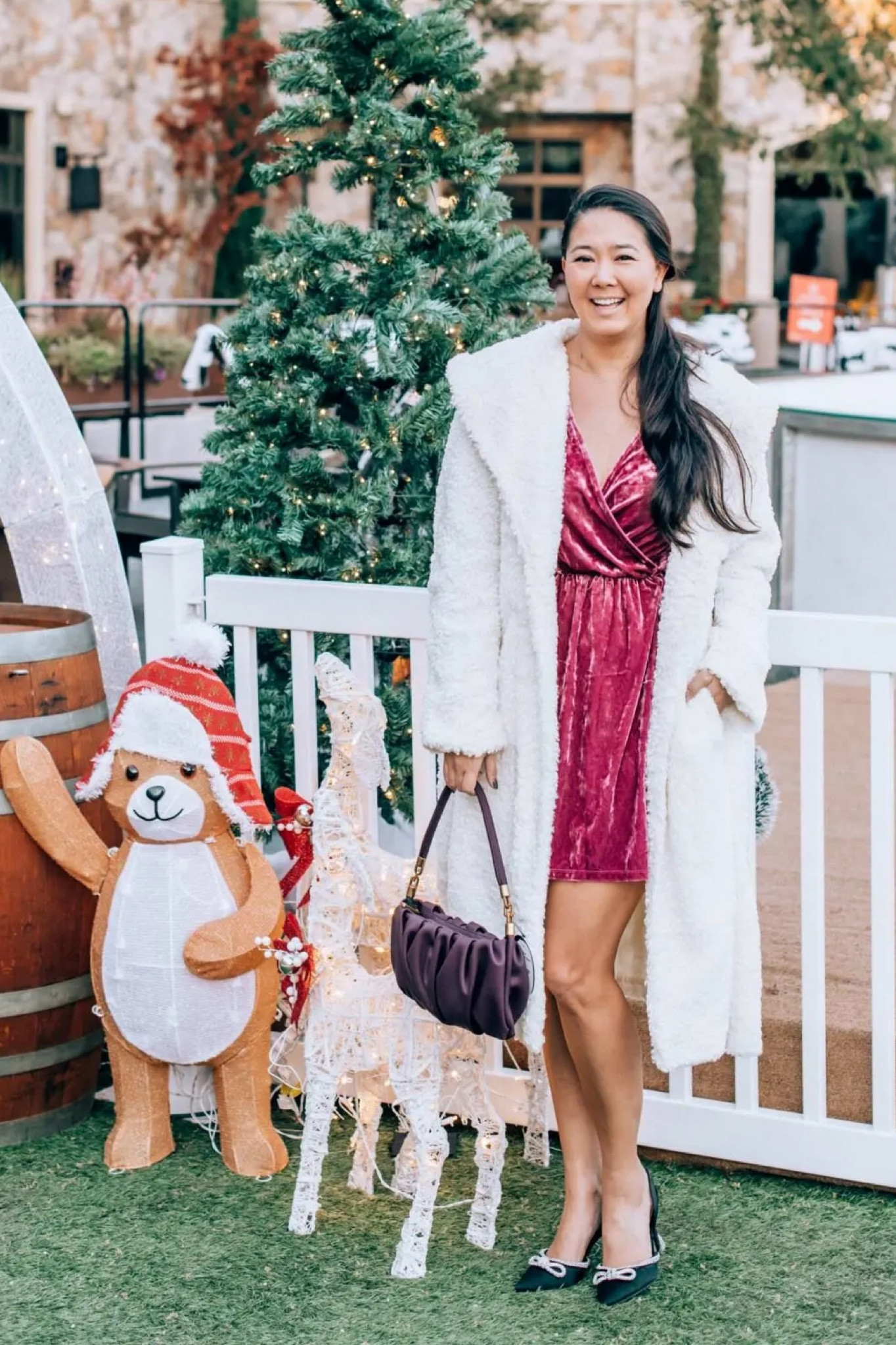 Velvet holiday dress, holiday party outfit, velvet dress, chic winter coat, affordable holiday party outfit 

#LTKHoliday #LTKSeasonal #LTKunder50