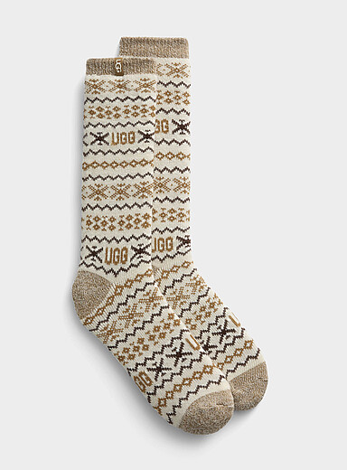 Fair Isle fluffy socks | Simons