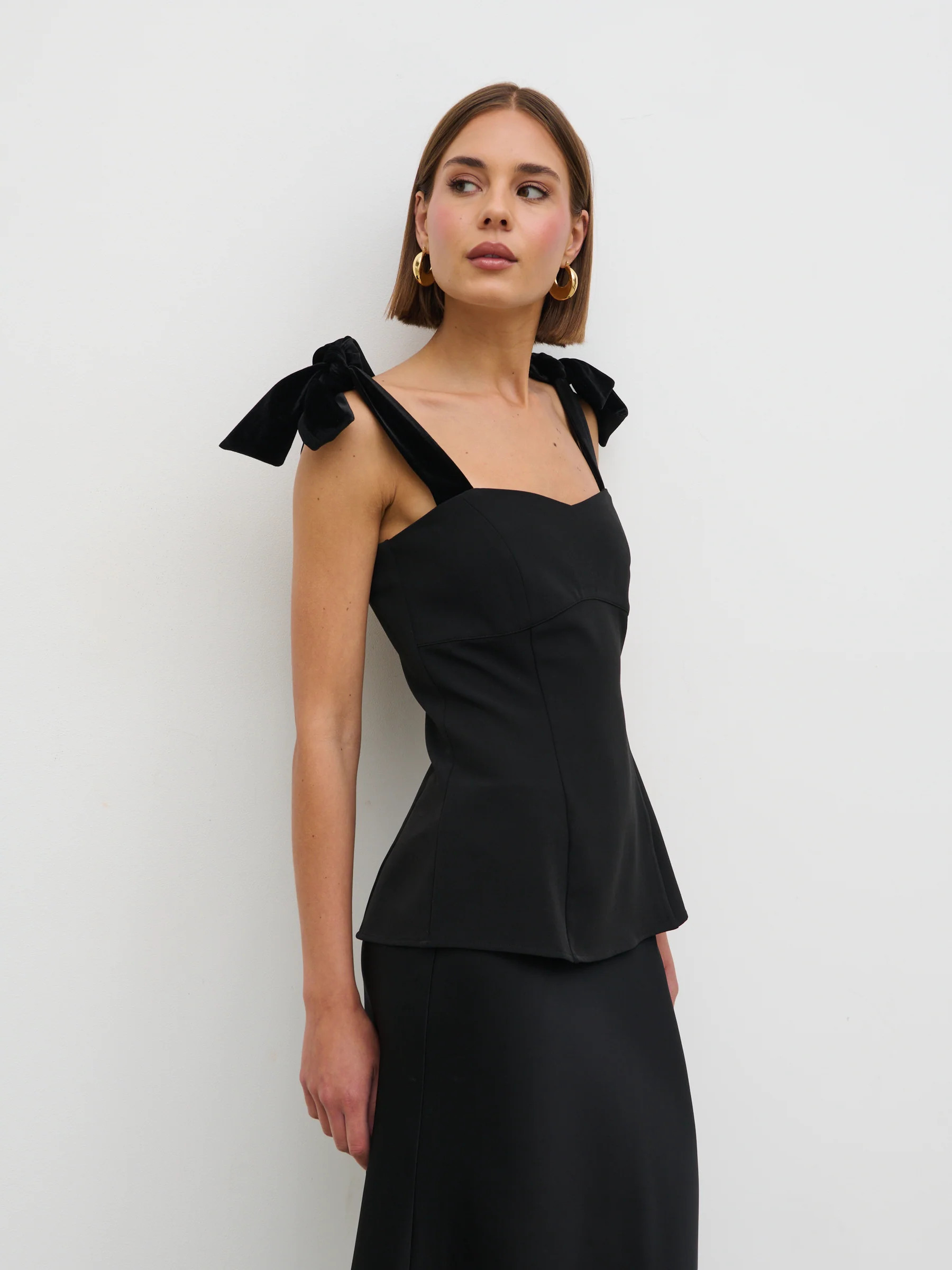 Zienna Velvet Bow Corset Top | Pretty Lavish (UK)