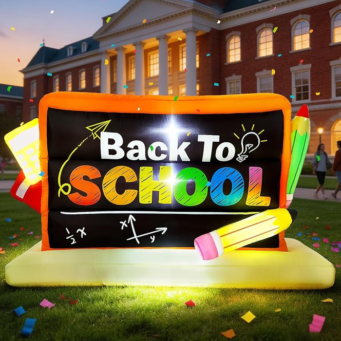 Wabolay Back to School Inflatable Outdoor Decorations 6FT Giant 2026 First Day of School Blow up Yard Decoration Blackboard & Pencil with LED Lights Classroom Party Kindergarten Decor for Garden Lawn | Amazon (US)