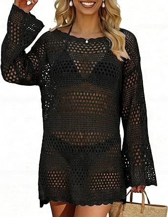 CoCozy Swimsuit Cover Up for Women, Beach Bathing Suit Bikini Crochet Coverups Knitted Beachwear ... | Amazon (US)