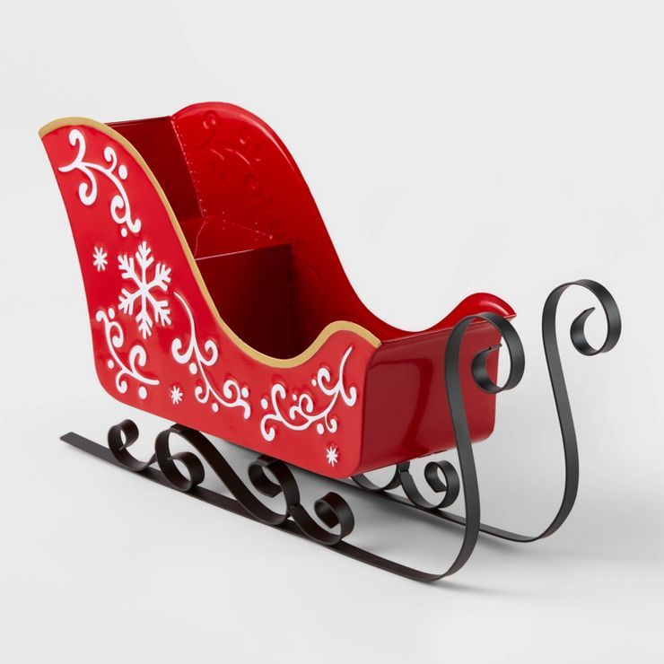 12" Metal Reindeer Sleigh Ride Table Sign Red/White - Wondershop™ | Target