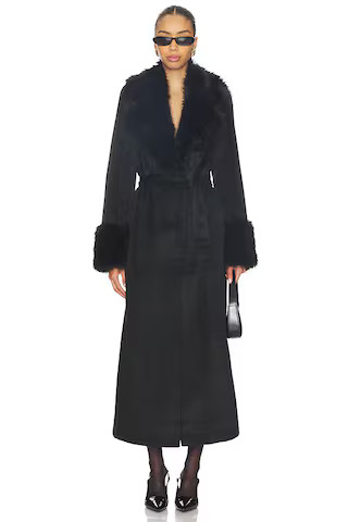 Show Me Your Mumu Checkroom Coat in Black With Faux Fur from Revolve.com | Revolve Clothing (Global)