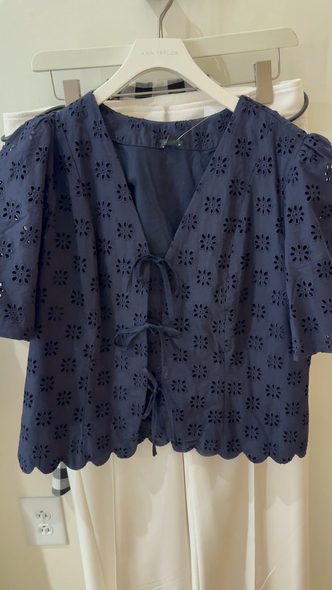 Love this eyelet top!  Available in navy or white.  Spring outfit

#LTKootd #LTKSeasonal #LTKMothersDay