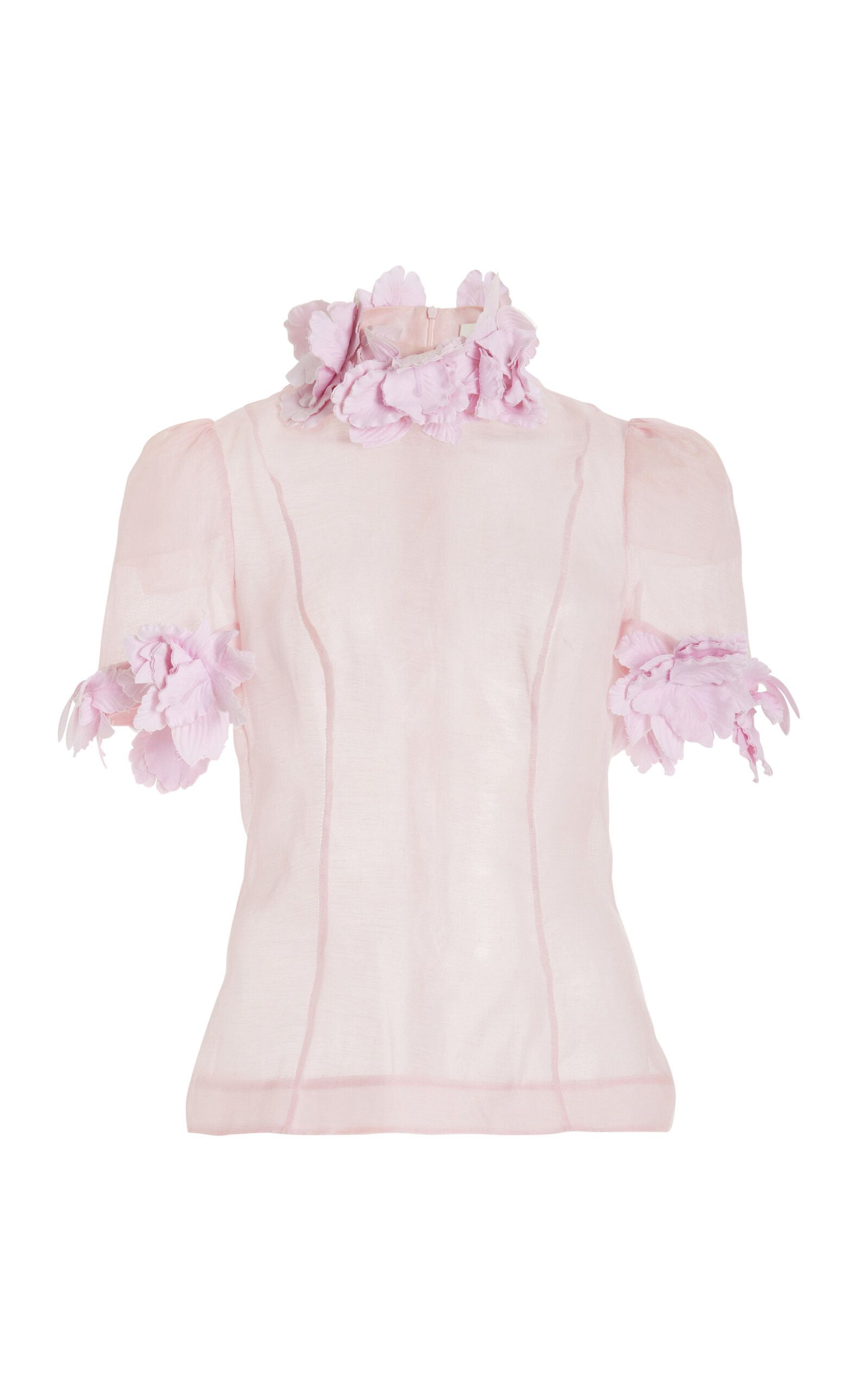 High Tide Flower Linen-Silk Top | Moda Operandi (Global)