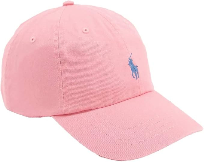 Polo Ralph Lauren Men`s Classic Cotton Chino Baseball Cap (One Size, D_Rose/Blue) | Amazon (US)