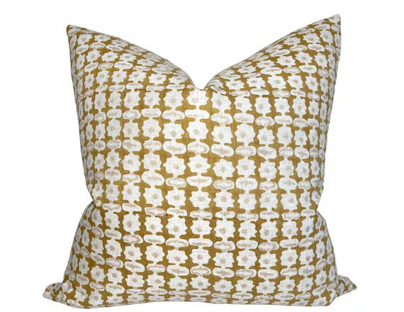 Pahari Pillow Cover in Saffron Designer Pillow Covers - Etsy | Etsy (US)