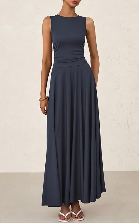 PRETTYGARDEN Womens Spring Dresses 2026 Casual Sleeveless Crewneck Aline Maxi Dress Stretch Tank ... | Amazon (US)