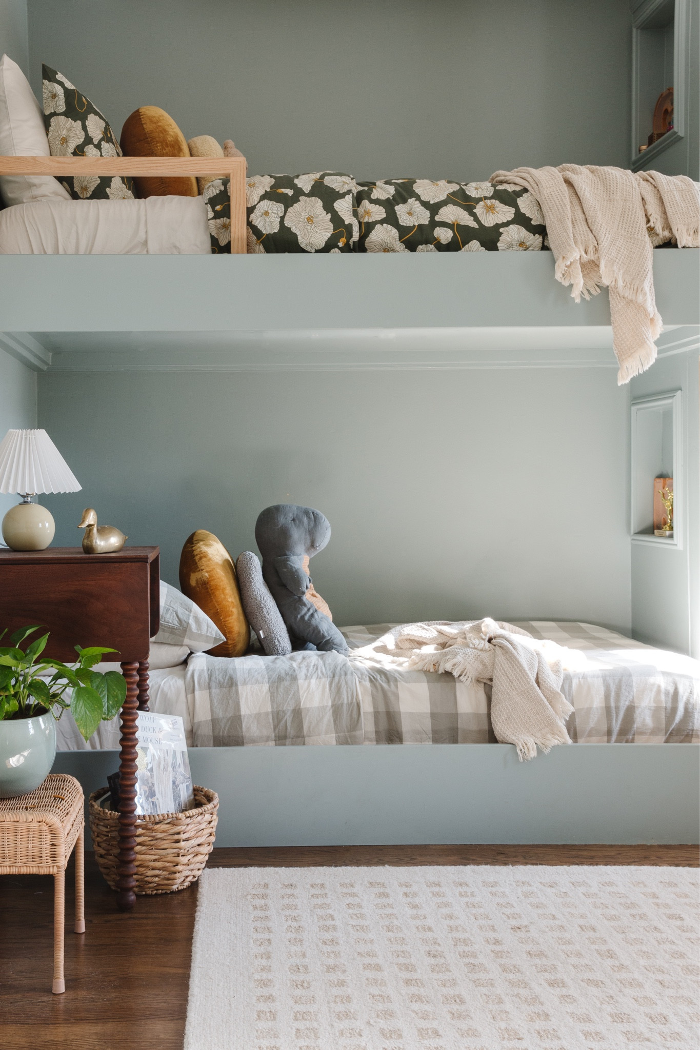 Kids bunk room refresh. Added new bedding to the bottom bunk and loving this antique side table here  

#LTKkids #LTKhome #LTKfamily