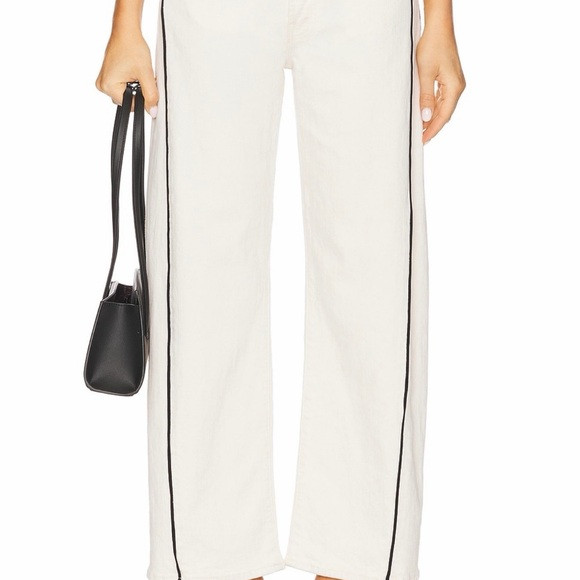 MOTHER Cream Jeans with Black Stripe | Poshmark