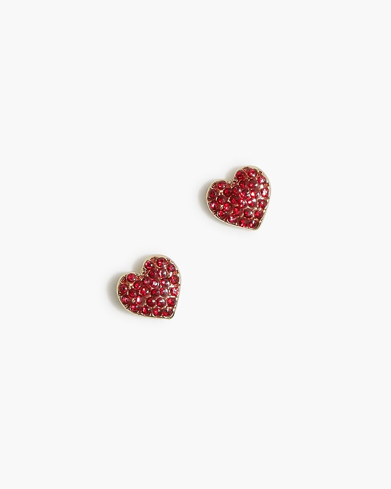 Pav&eacute; heart studs | J.Crew Factory