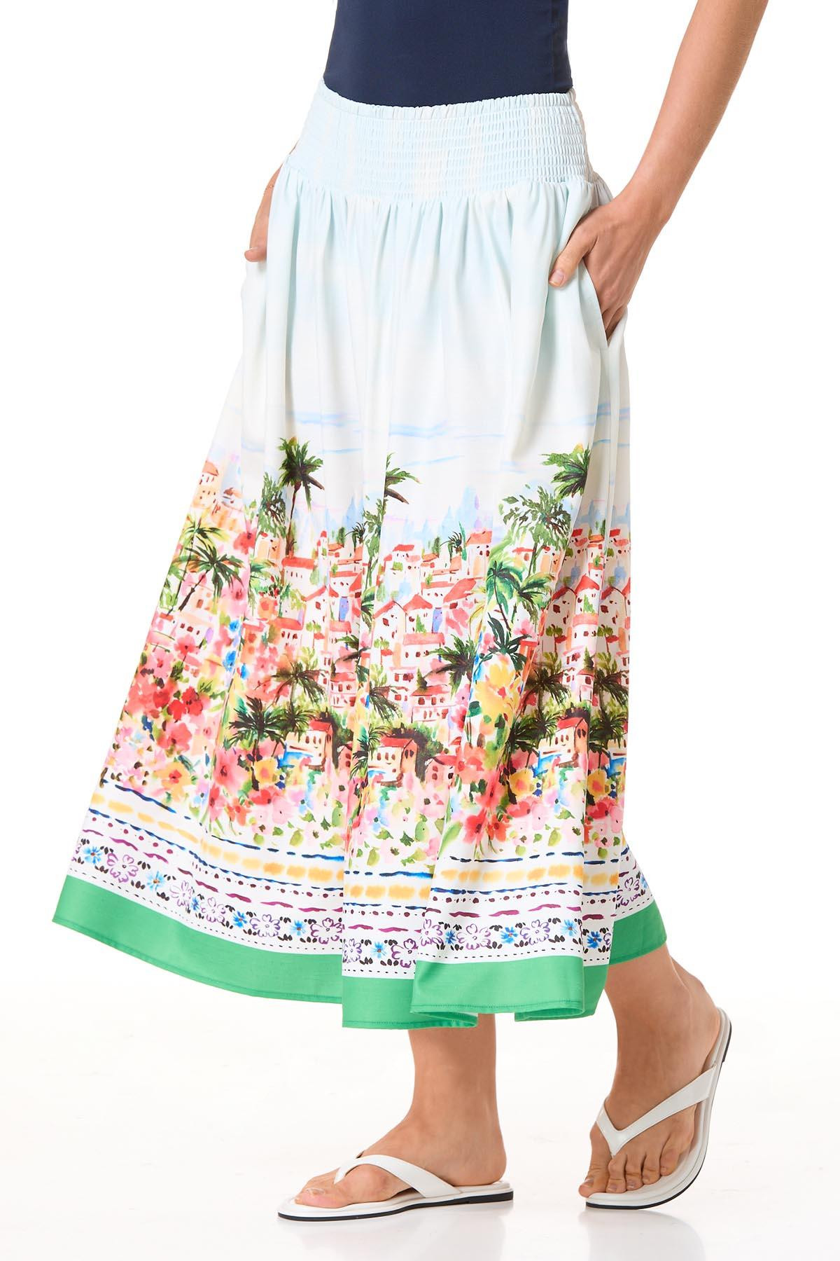 Smocked City Scape Skirt | Cato Fashions