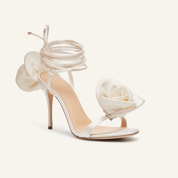 Magda Butrym Double flower heel sandals in ivory size 39 | Poshmark